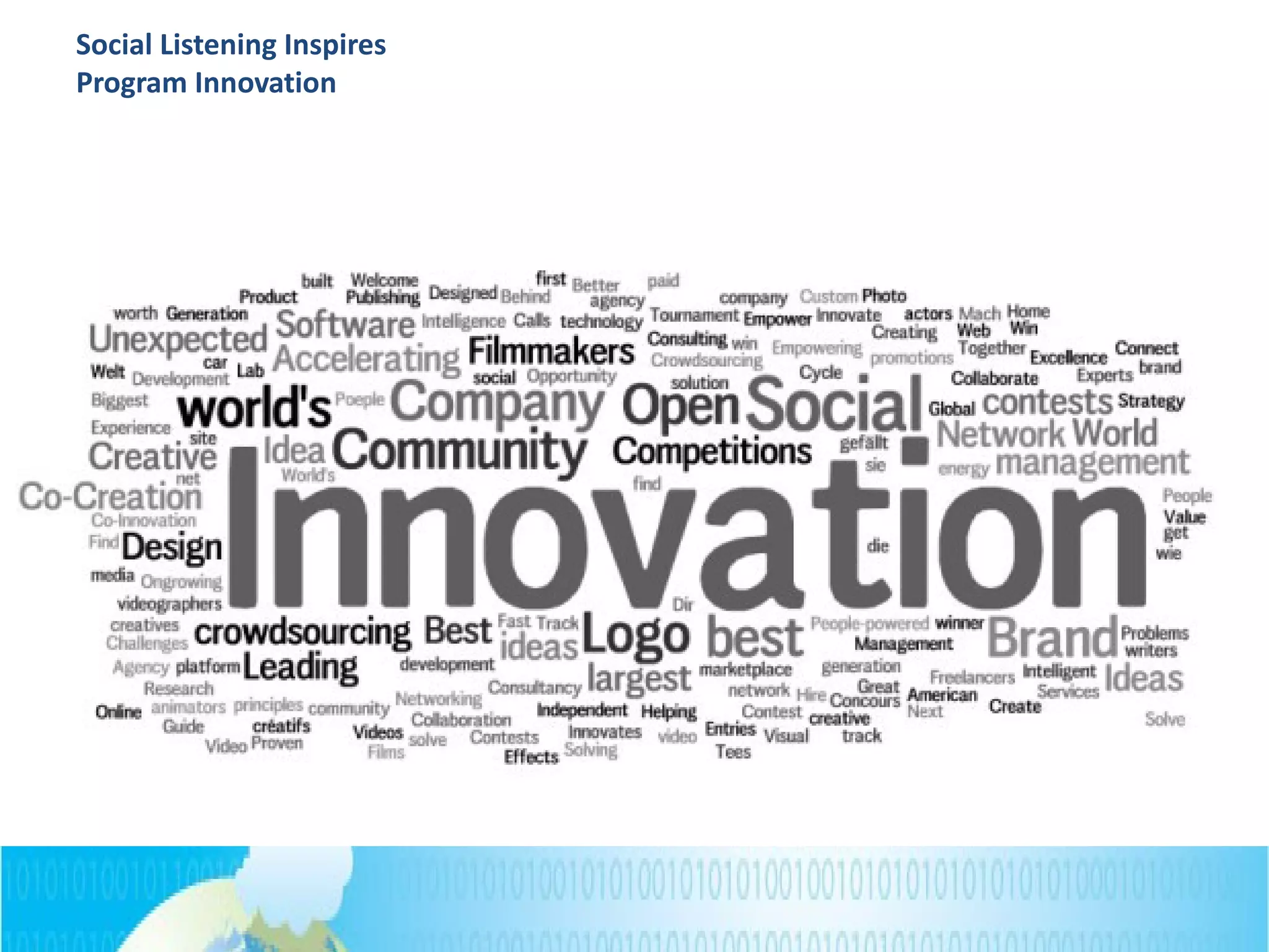 Social Listening Inspires
Program Innovation
 