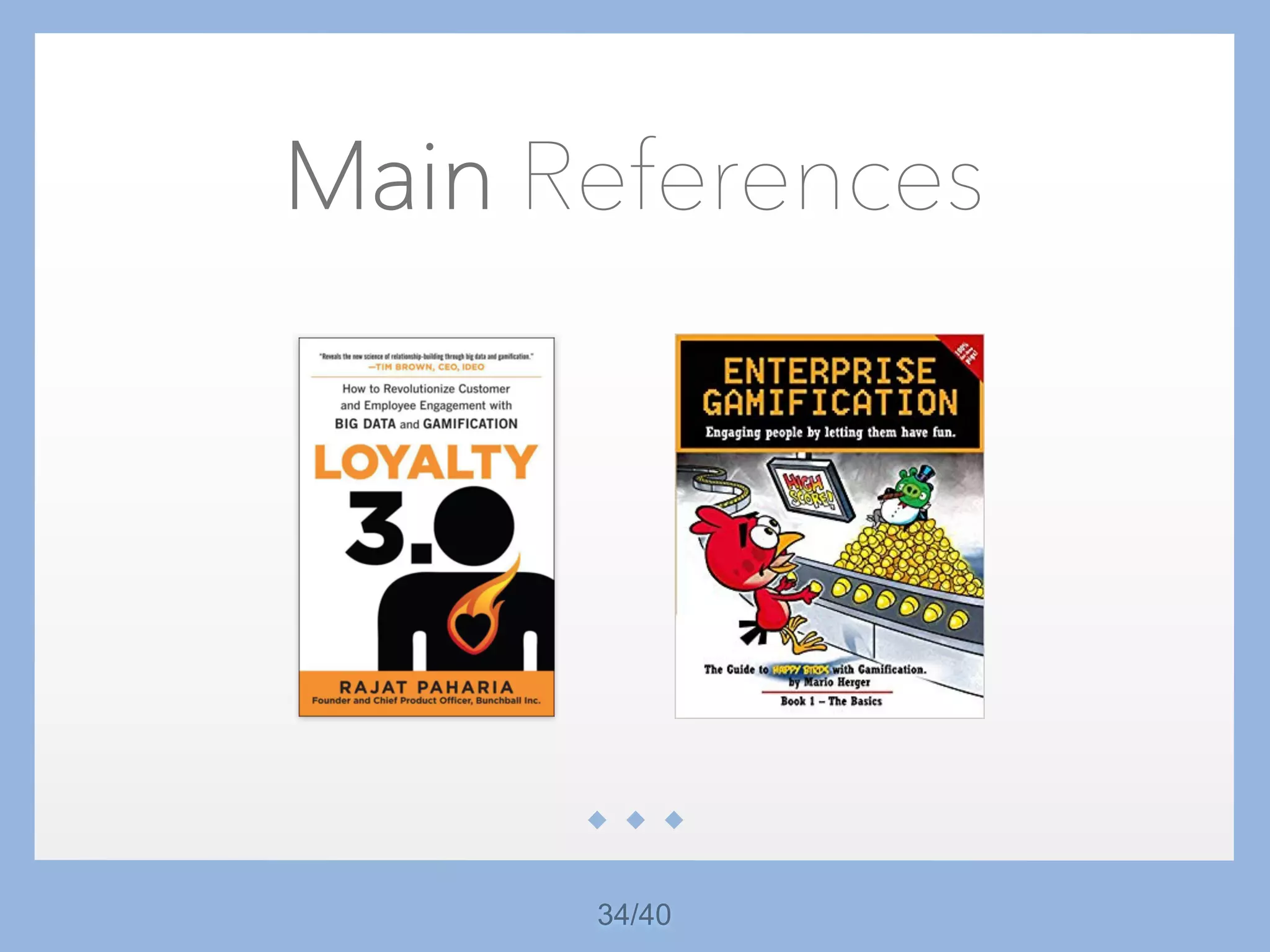 Main References
34/40
 