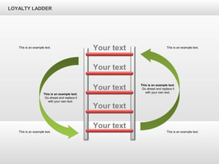 LOYALTY LADDER
Your text
Your text
Your text
Your text
Your text
This is an example text.
Go ahead and replace it
with your own text.
This is an example text.
Go ahead and replace it
with your own text.
This is an example text.
This is an example text.
This is an example text.
This is an example text.
 