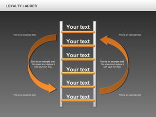 LOYALTY LADDER
Your text
Your text
Your text
Your text
Your text
Your text
This is an example text.
Go ahead and replace it
with your own text.
This is an example text.
Go ahead and replace it
with your own text.
This is an example text.
This is an example text.
This is an example text.
This is an example text.
 