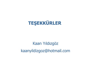 Kaan Yıldızgöz kaanyildizgoz @ hotmail .com TEŞEKKÜRLER 