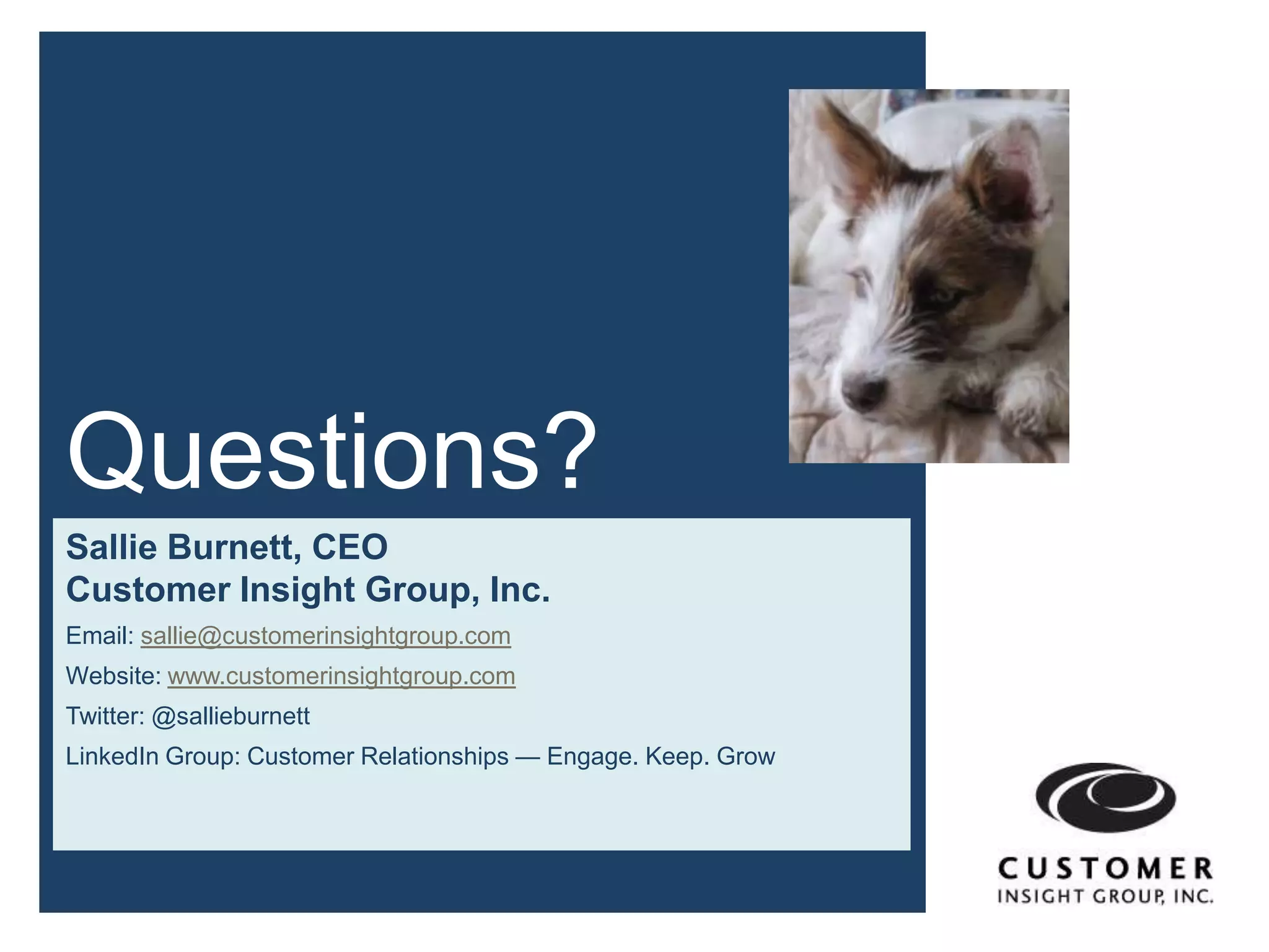 How is customer loyalty marketing evolving?61896TodayDevelopment has been directly related to advances in IT an POSFuture developments are supported by IT, specifically in the areas of:Social mediaPOSWeb 2.0 (iAPPS — web content management solutions)MobileLocation or proximity Ubiquitous, wearable computing 2010 Customer Insight Group, Inc. All rights reserved.  •  www.customerinsightgroup.com  •  +1 303.422.9758