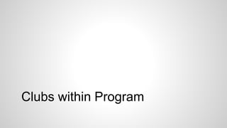 Clubs within Program
 