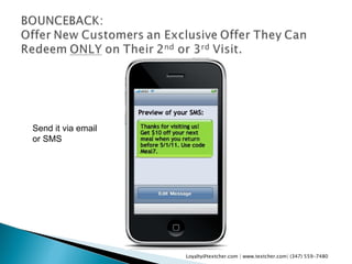 Loyalty@textcher.com | www.textcher.com| (347) 559-7480 Send it via email or SMS 