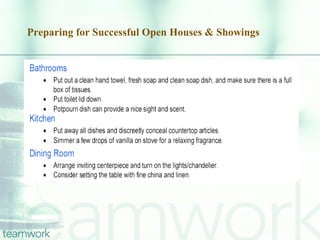 Preparing for Successful Open Houses & Showings 