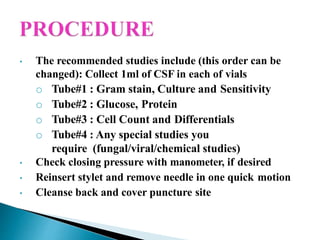 LUMBAR PUNCTURE | PPTX