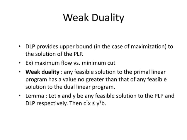 Duality in Linear Programming | PPTX | Computing | Technology & Computing