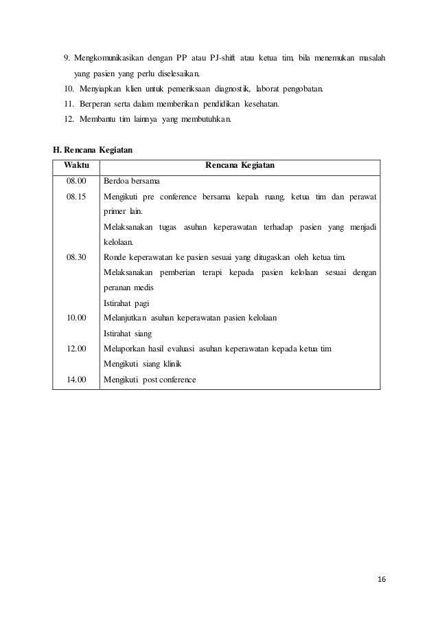 Contoh Laporan Kegiatan Harian Perawat Nusagates