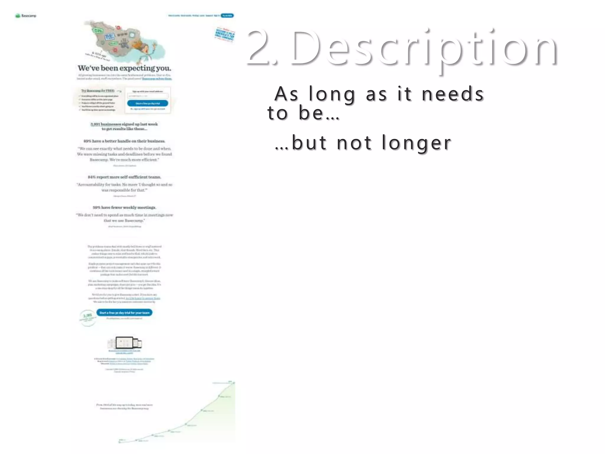 2.Description
As long as it needs
to be…
…but not longer
 