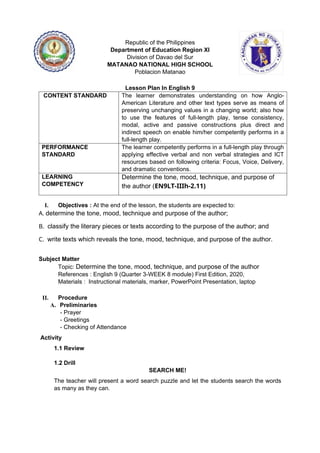Lesson Plan-TONE MOOD TECHNIQUE AND PURPOSE.docx