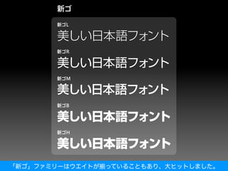 「新ゴ」ファミリーはウエイトが揃っていることもあり、大ヒットしました。
 