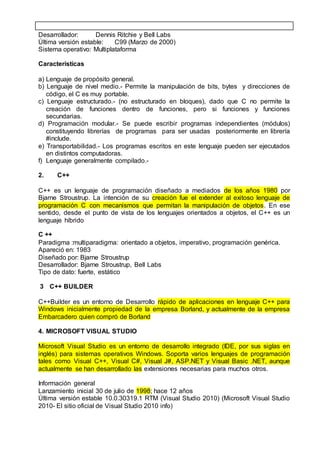 LENGUAJE DE PROGRAMACION C++ INTRODUCCION | DOCX