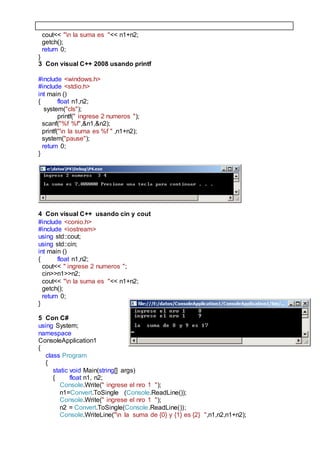 LENGUAJE DE PROGRAMACION C++ INTRODUCCION | DOCX