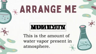 MDHTYUII
This is the amount of
water vapor present in
atmosphere.
HUMIDITY
 