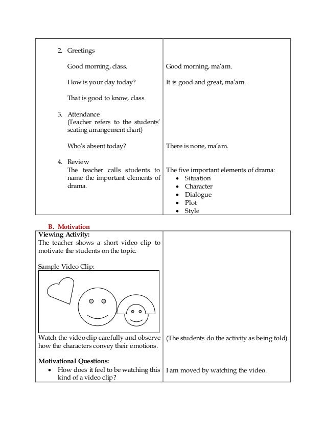 Sample detailed lesson plan in creative writing picture