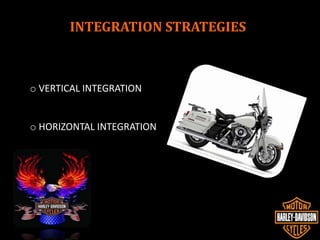 Vertical Integration
Just-in-time manufacturing
HD has been backward
integrating to maintain
control over the quality of
s...