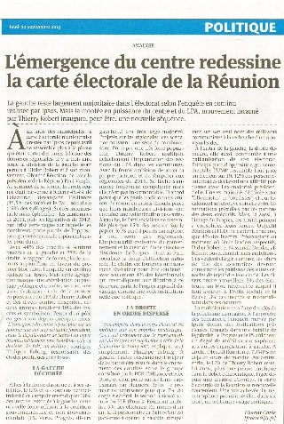 L'émergence du centre redessine la carte électorale de La Réunion