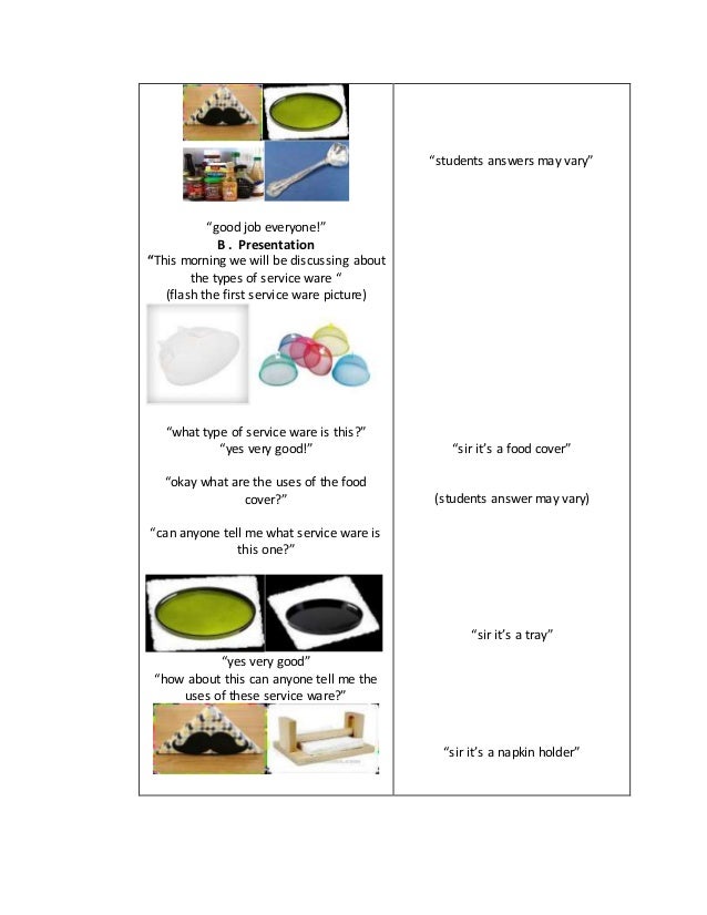 Lp about the types of service ware