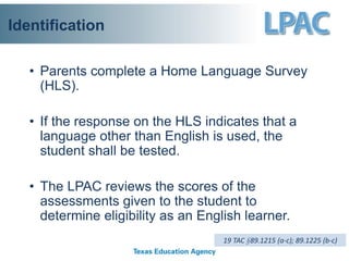LPAC Training Resources from Region 20 ESC | PDF