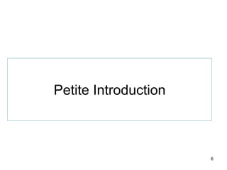Petite Introduction
6
 
