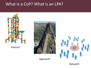 What are LPAs? What are CoPs? What matters to make them work?