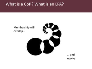 What are LPAs? What are CoPs? What matters to make them work?