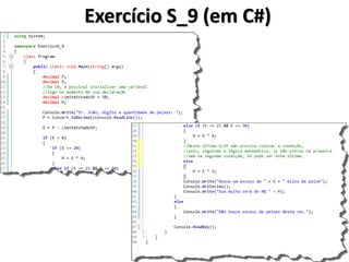 Exercício S_9 (em C#)  