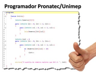 Programador Pronatec/Unimep  