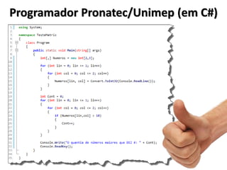Programador Pronatec/Unimep (em C#)  