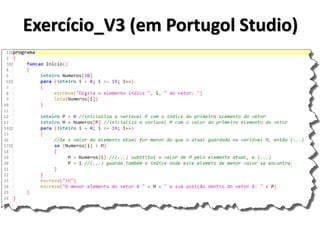 Exercício_V3 (em Portugol Studio)  