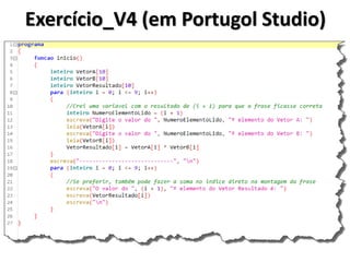 Exercício_V4 (em Portugol Studio)  
