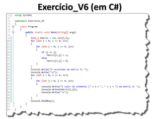 Exercício_V6 (em C#)  