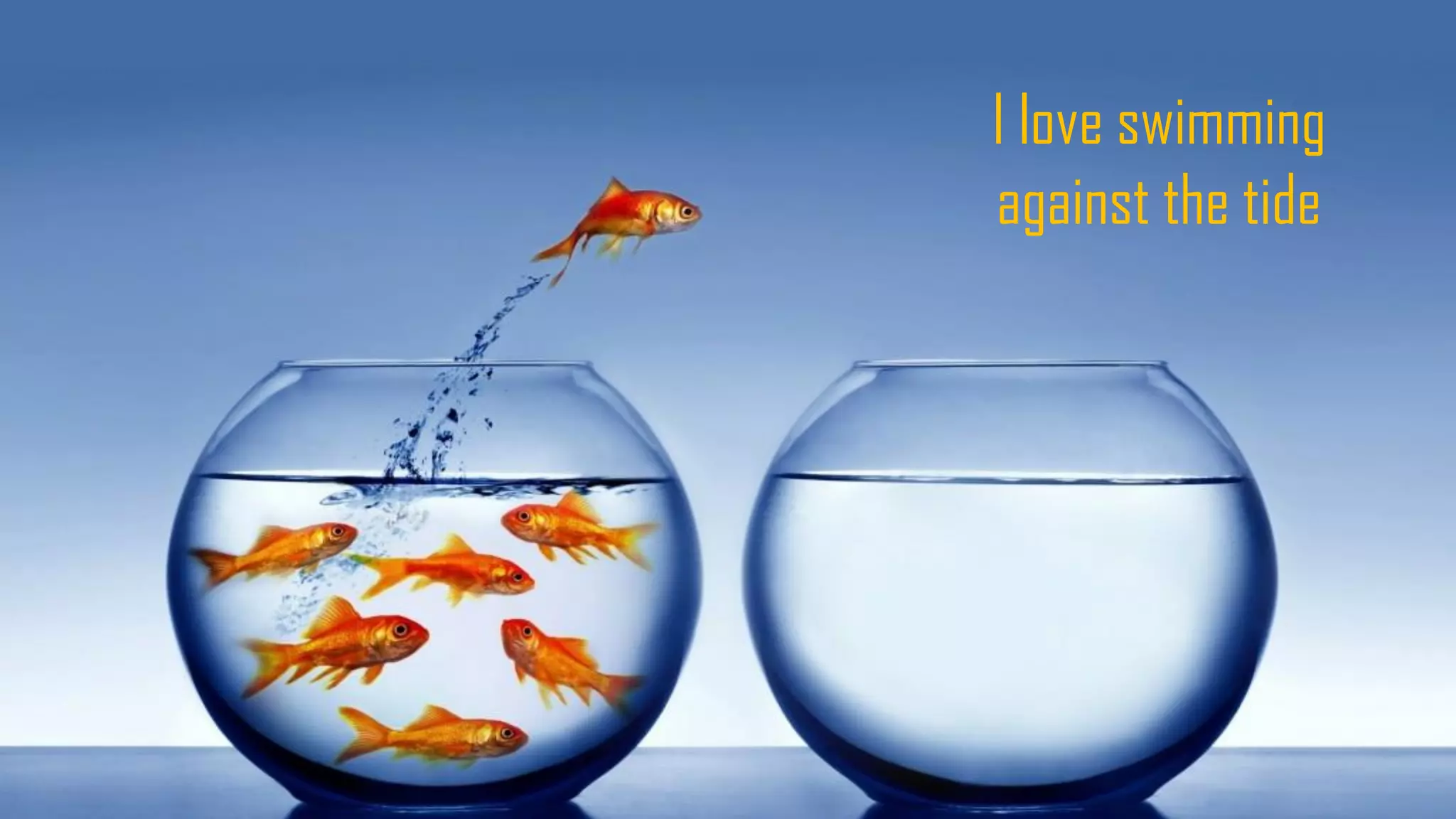 I love swimming
against the tide
 
