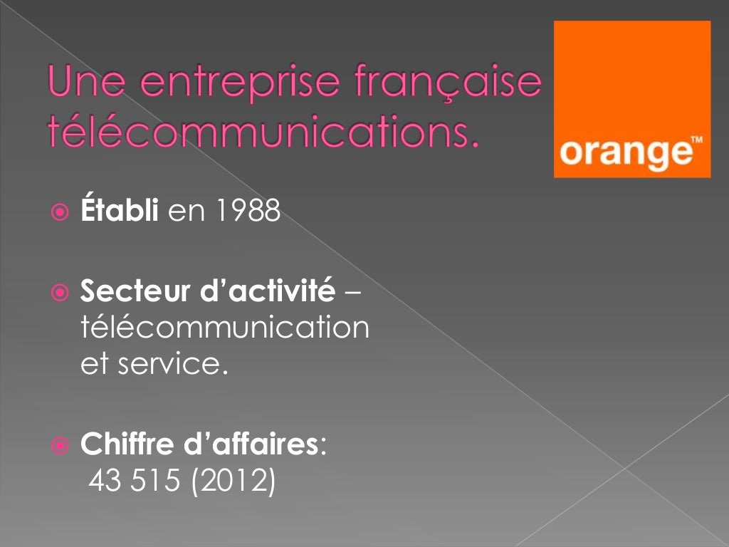 L'entreprise Orange