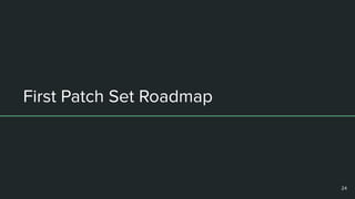 First Patch Set Roadmap
24
 