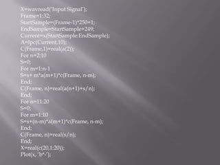 LPC for Speech Recognition | PPTX