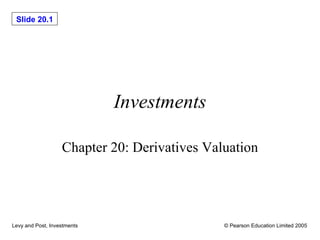Investments Chapter 20: Derivatives Valuation 