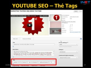 YOUTUBE SEO – Thẻ Tags




28/08/2012                       14
 