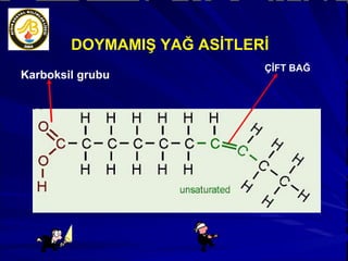 DOYMAMIŞ YAĞ ASİTLERİ ÇİFT BAĞ Karboksil grubu 
