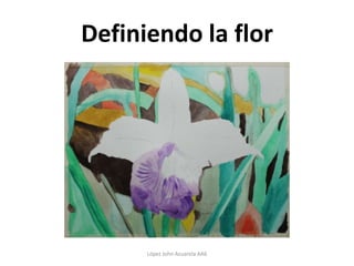 Definiendo la flor




      López John Acuarela AA6
 