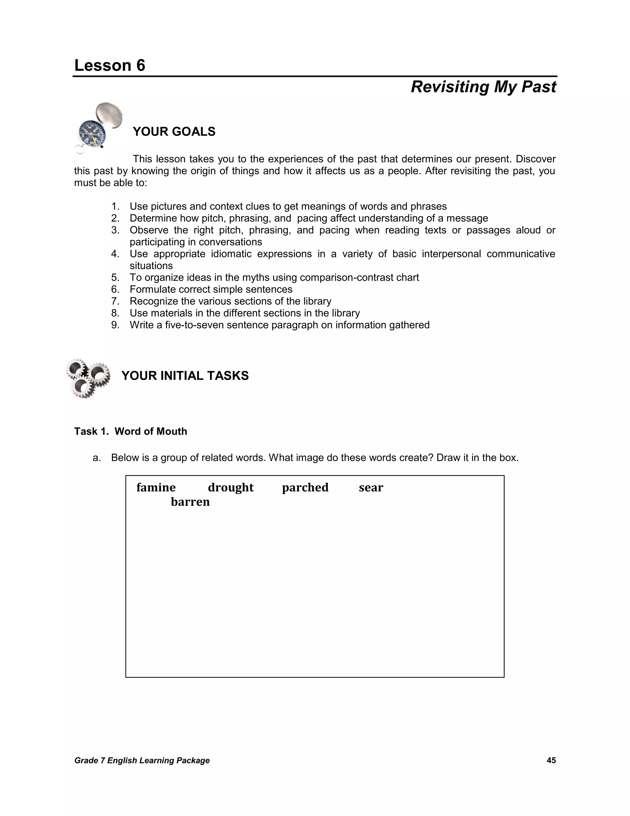 Grade 7 English Learning Package | PDF