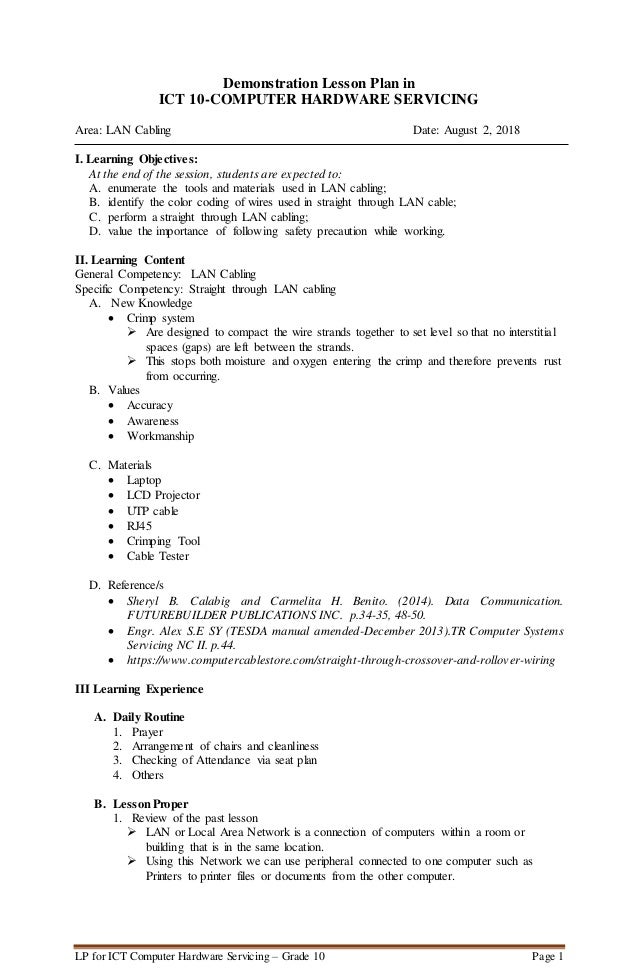 ict 10 lesson plan