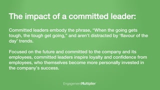 The impact of a committed leader:
Committed leaders embody the phrase, “When the going gets
tough, the tough get going,” a...