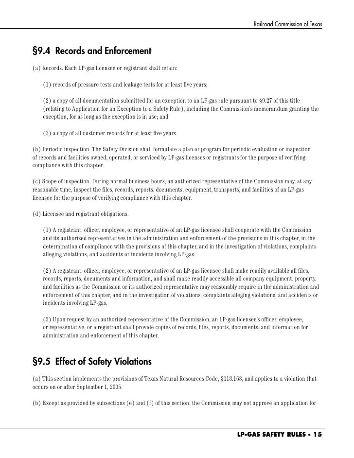 Lpg gas safety rules