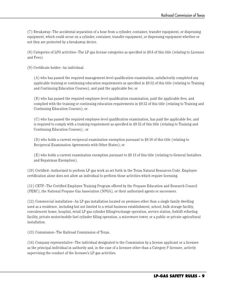 Lpg gas safety rules