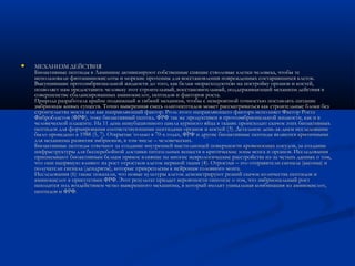  МЕХАНИЗМ ДЕЙСТВИЯМЕХАНИЗМ ДЕЙСТВИЯ
Биоактивные пептиды в Ламинине активизируют собственные спящие стволовые клетки человека, чтобы теБиоактивные пептиды в Ламинине активизируют собственные спящие стволовые клетки человека, чтобы те
использовали фитоаминокислоты и морские протеины для восстановления поврежденных состарившихся клеток.использовали фитоаминокислоты и морские протеины для восстановления поврежденных состарившихся клеток.
Высушивание протоэмбриональной жидкости до того, как белки «израсходуются» на постройку органов и костей,Высушивание протоэмбриональной жидкости до того, как белки «израсходуются» на постройку органов и костей,
позволяет нам предоставить человеку этот строительный, восстановительный, поддерживающий механизм действия впозволяет нам предоставить человеку этот строительный, восстановительный, поддерживающий механизм действия в
совершенстве сбалансированных аминокислот, пептидов и факторов роста.совершенстве сбалансированных аминокислот, пептидов и факторов роста.
Природа разработала крайне подвижный и гибкий механизм, чтобы с невероятной точностью поставлять питаниеПрирода разработала крайне подвижный и гибкий механизм, чтобы с невероятной точностью поставлять питание
эмбрионам живых существ. Точно выверенная смесь олигопептидов может рассматриваться как строительные блоки безэмбрионам живых существ. Точно выверенная смесь олигопептидов может рассматриваться как строительные блоки без
строительства моста или как направляющий фактор. Роль этого направляющего фактора исполняет Фактор Ростастроительства моста или как направляющий фактор. Роль этого направляющего фактора исполняет Фактор Роста
Фибробластов (ФРФ), тоже биоактивный пептид. ФРФ так же продуктивен в протоэмбриональной жидкости, как и вФибробластов (ФРФ), тоже биоактивный пептид. ФРФ так же продуктивен в протоэмбриональной жидкости, как и в
человеческой плаценте. На 11 день инкубационного цикла куриного яйца в тканях происходит скачок этих биоактивныхчеловеческой плаценте. На 11 день инкубационного цикла куриного яйца в тканях происходит скачок этих биоактивных
пептидов для формирования соответствующими пептидами органов и костей (3). Детальное день-за-днем исследованиепептидов для формирования соответствующими пептидами органов и костей (3). Детальное день-за-днем исследование
было проведено в 1988 (5, 7). Открытые только в 70-х годах, ФРФ и другие биоактивные пептиды являются критичнымибыло проведено в 1988 (5, 7). Открытые только в 70-х годах, ФРФ и другие биоактивные пептиды являются критичными
для механизма развития эмбрионов, в том числе – человеческих. для механизма развития эмбрионов, в том числе – человеческих. 
Биоактивные пептиды отвечают за создание внутренней выстилающей поверхности кровеносных сосудов, за созданиеБиоактивные пептиды отвечают за создание внутренней выстилающей поверхности кровеносных сосудов, за создание
инфраструктуры для бесперебойной доставки питательных веществ в критические зоны мозга и органов. Исследованияинфраструктуры для бесперебойной доставки питательных веществ в критические зоны мозга и органов. Исследования
приписывают биоактивным белкам прямое влияние на многие неврологические расстройства из-за четких данных о том,приписывают биоактивным белкам прямое влияние на многие неврологические расстройства из-за четких данных о том,
что они напрямую влияют на рост отростков клеток нервной ткани (4). Отростки – это отправители сигнала (аксоны) ичто они напрямую влияют на рост отростков клеток нервной ткани (4). Отростки – это отправители сигнала (аксоны) и
получатели сигнала (дендриты), которые прикреплены к нейронам головного мозга.получатели сигнала (дендриты), которые прикреплены к нейронам головного мозга.
Исследования (6) также показали, что новые культуры клеток демонстрируют резкий скачок количества пептидов иИсследования (6) также показали, что новые культуры клеток демонстрируют резкий скачок количества пептидов и
аминокислот в присутствии ФРФ. Этот результат придает вероятности гипотезе о том, что эмбриональный ростаминокислот в присутствии ФРФ. Этот результат придает вероятности гипотезе о том, что эмбриональный рост
находится под воздействием четко выверенного механизма, в который входит уникальная комбинация из аминокислот,находится под воздействием четко выверенного механизма, в который входит уникальная комбинация из аминокислот,
пептидов и ФРФ.пептидов и ФРФ.
 