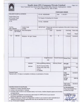 LPG unloading arms grease order from salpg | PDF