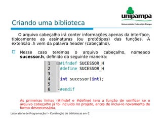 Laboratório de Programação I: Construção de bibliotecas em C | PDF