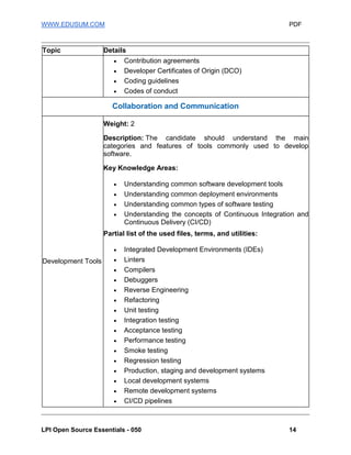 LPI 050-100 Certification: Exam Details, Syllabus and Questions | PDF