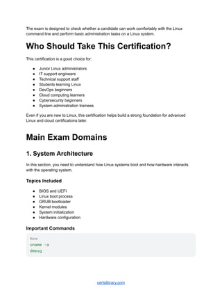 Comprehensive LPI 101-500 Linux Administrator Command Cheat Sheet 2026 ...